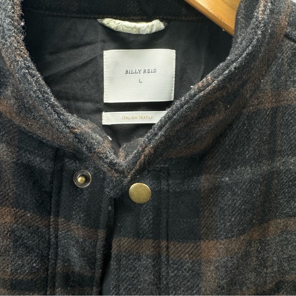 Billy Reid Men's Theo Shirt Jacket Black Plaid Size L - Picture 4 of 10